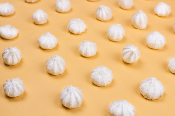 Sweets on a beautiful pastel surface in a minimalist style.