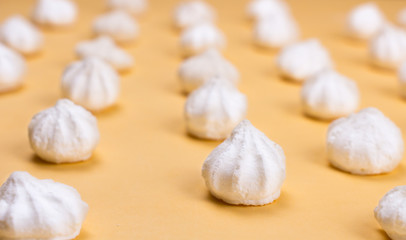 Sweets on a beautiful pastel surface in a minimalist style.