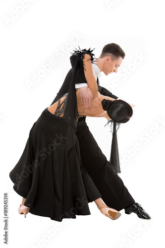 Ballroom Dance Couple In A Dance Pose Isolated On White