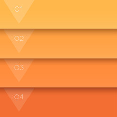 Vector 3D Orange Text Banner Page Template Steps 1 to 4