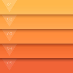 Vector 3D Orange Text Banner Page Template Steps 1 to 5