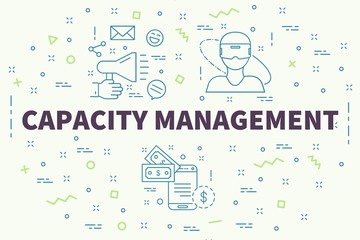 Conceptual business illustration with the words capacity management