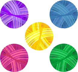 Set of colorful yarn balls