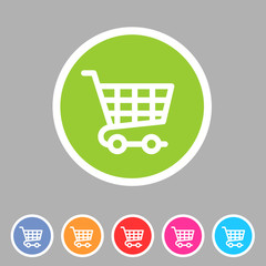 Shopping cart icon flat web sign symbol logo label