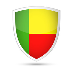Benin Flag Vector Shield Icon