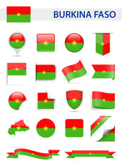 Burkina Faso Flag Vector Set