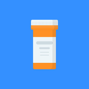 Icon medical pharmacy bottle of pills