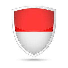 Monaco Flag Vector Shield Icon