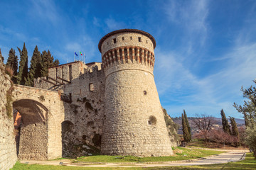 Fototapeta na wymiar Brescia castle on the hill Cidneo in Lombardy, Italy