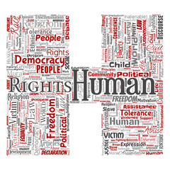 Vector conceptual human rights political freedom, democracy letter font H word cloud isolated background. Collage of humanity tolerance, law principles, people justice or discrimination concept