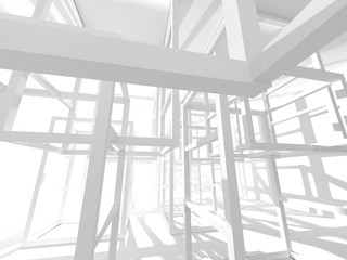 Futuristic White Architecture Design Background
