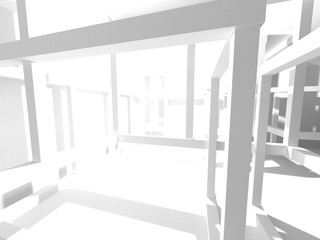 Futuristic White Architecture Design Background