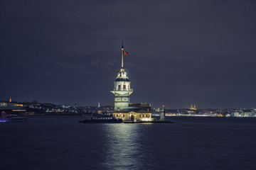 Naklejka premium Night view from Maiden tower long exposed shot with distinctive color