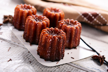 Caneles de bordeaux - traditional French sweet dessert