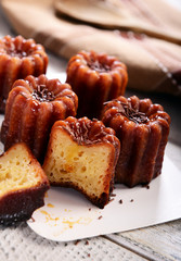 Caneles de bordeaux - traditional French sweet dessert