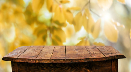 Empty wooden table background