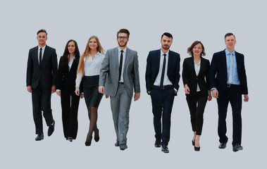 businesspeople walking. isolated on white.