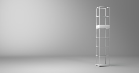 Retail store display, original detailed design and 3d rendering. Trade and retail concepts, copy space illustration