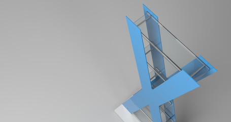 Retail store display, original detailed design and 3d rendering. Trade and retail concepts, copy space illustration