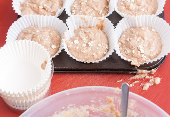 Uncooked muffins