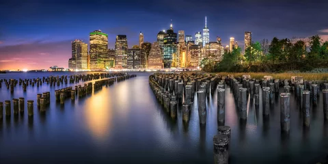 Rolgordijnen New York City Manhattan Skyline Panorama © eyetronic