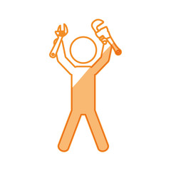 Worker with wrench pictogram