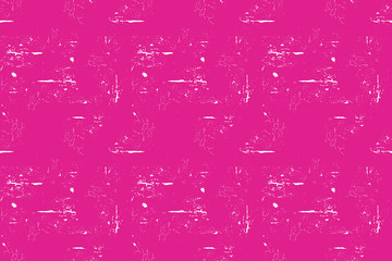 Colorful pink grunge seamless pattern with cracked old paint on a wooden surface. Infinity vintage texture, modern grungy background. Vector illustration.