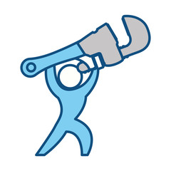 Worker with wrench pictogram