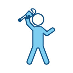 Worker with wrench pictogram