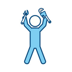Worker with wrench pictogram