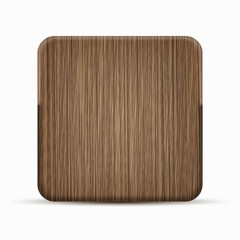 Vector modern wooden icon on white background.