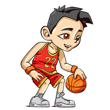 Cartoon basketball kid