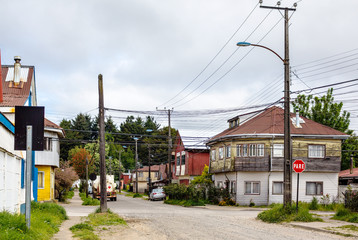 Fototapeta na wymiar Typical street in Valdivia