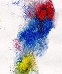 Bright painted watercolor texture. Hand drawn background with text place.