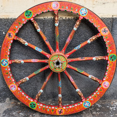 A paint wheel of a typical carretto siciliano, Sicily