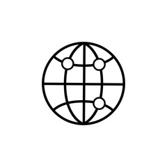 points on the globe outline icon. Element for mobile concept and web apps. Thin line vector icon for website design and development, app development. Premium icon
