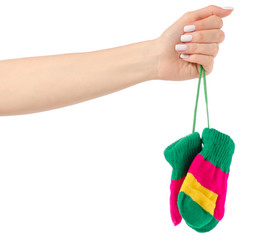 Mittens baby color in hand