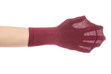 Socks on the hands isolated