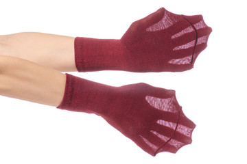 Socks on the hands isolated