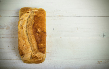 Bread on white background