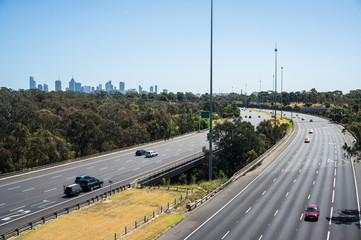 Traffic on the Eastern Freeway in Melbourne, Australia