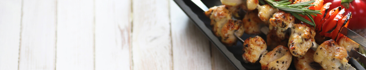 long horizontal background of kebab