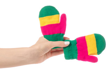 Mittens baby color in hand