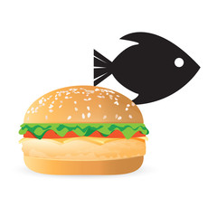 fish burger concept illustration design