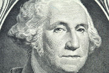 Very Close up the US 1 Dollar Bill