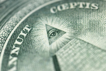 Very Close up the US 1 Dollar Bill