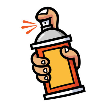 Fototapeta Cartoon Hand on Spray Can Illustration