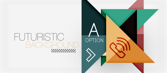 Minimalistic triangle modern banner design, geometric abstract background
