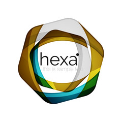 Clean professional business hexagon emblem