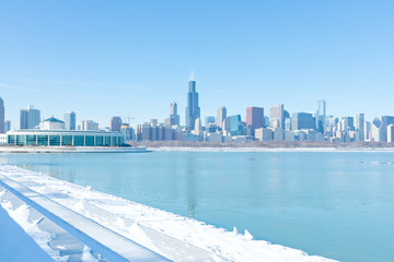 Naklejka premium Winter in Chicago